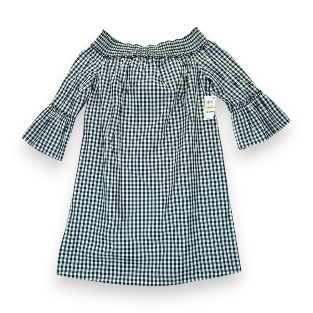 NWT‎ Charter Club Cotton Off The Shoulder Shift Dress Plaid Size Small MSRP $89